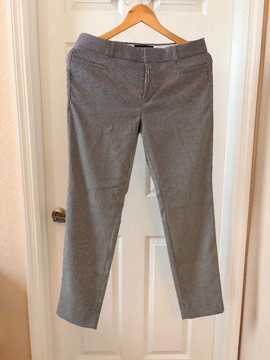 Banana Republic Pants - Banana Reunpic Gray Micro Check Ankle Dress Pants/Trousers - Slim Straight Leg
